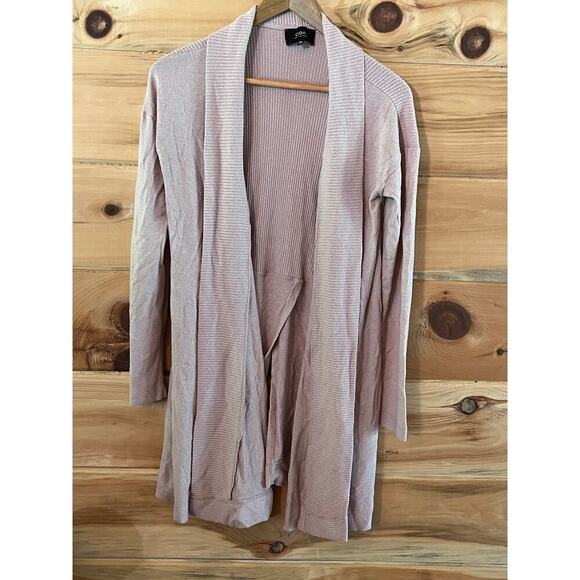 Anthropologie COA womens pink cozy open front long line layering cardigan.USA XS - Picture 1 of 8